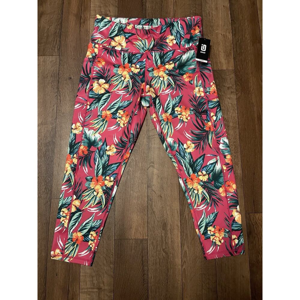 Ideology Women's XL Side Pockets Hawaii Print Pink